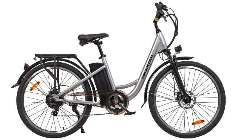 Фотографія Електричний велосипед Maxxter CITY 2.0 26" 250W 8Ah 48V Срібло