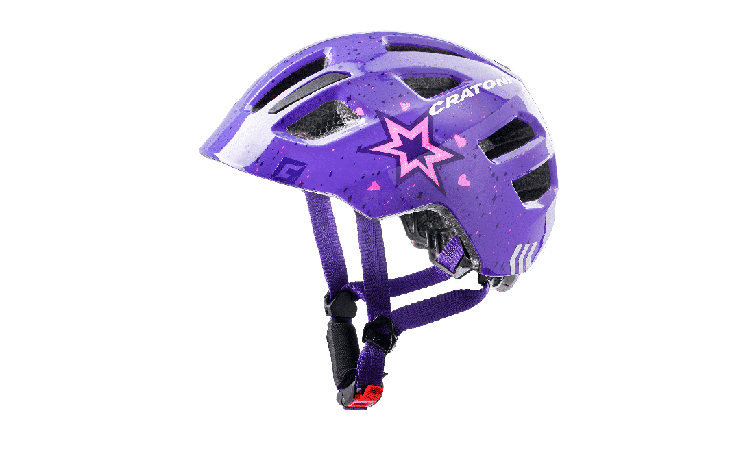 Фотографія Велошлем дитячий Cratoni Maxster "зірки", розмір S - M (51-56 см), Фіолетовий