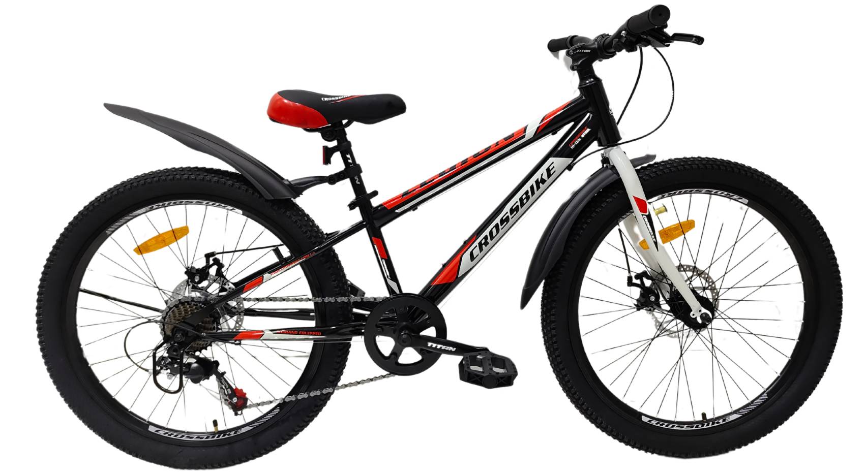 Фотография Велосипед CrossBike Legion 24", размер XXS рама 11" (2024), Черно-красный