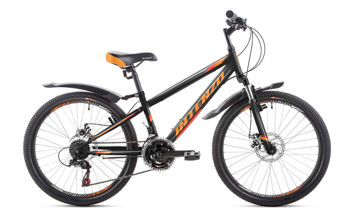 Фотография Велосипед Intenzo DAKAR DISK 24" размер XXS 2024 Черно-оранжевый