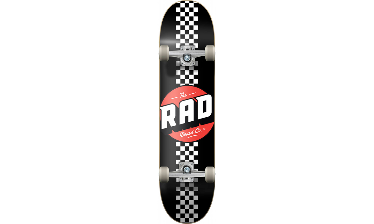 Фотография Скейтборд RAD Checker Stripe Complete Skateboard 81 х 20 см Черный