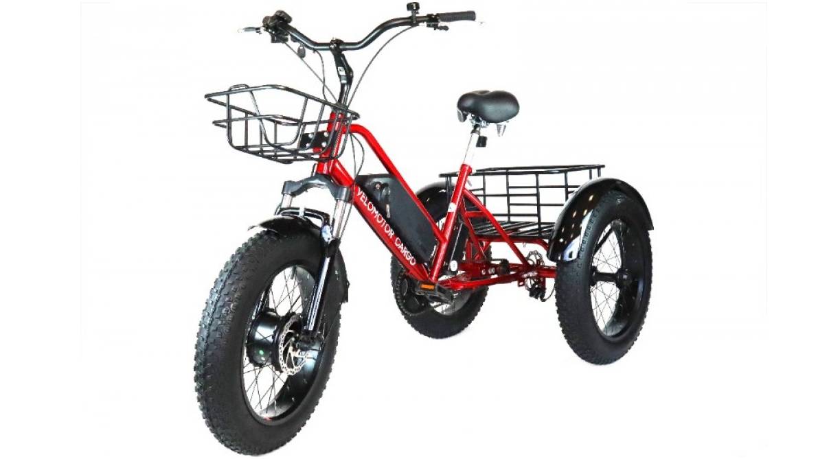 Фотографія Триколісний електровелосипед VELOMOTOR CARGO 500W 48V 15Ah червоний