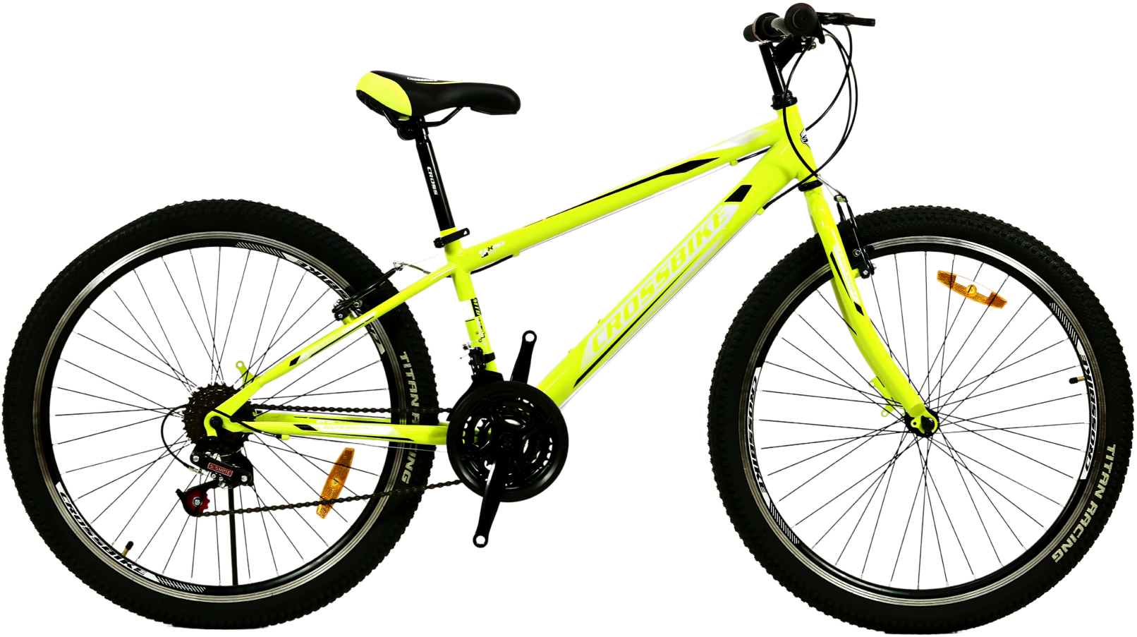 Фотография Велосипед CROSSBIKE Spark V 24" размер XXS рама 11 2022 Желтый