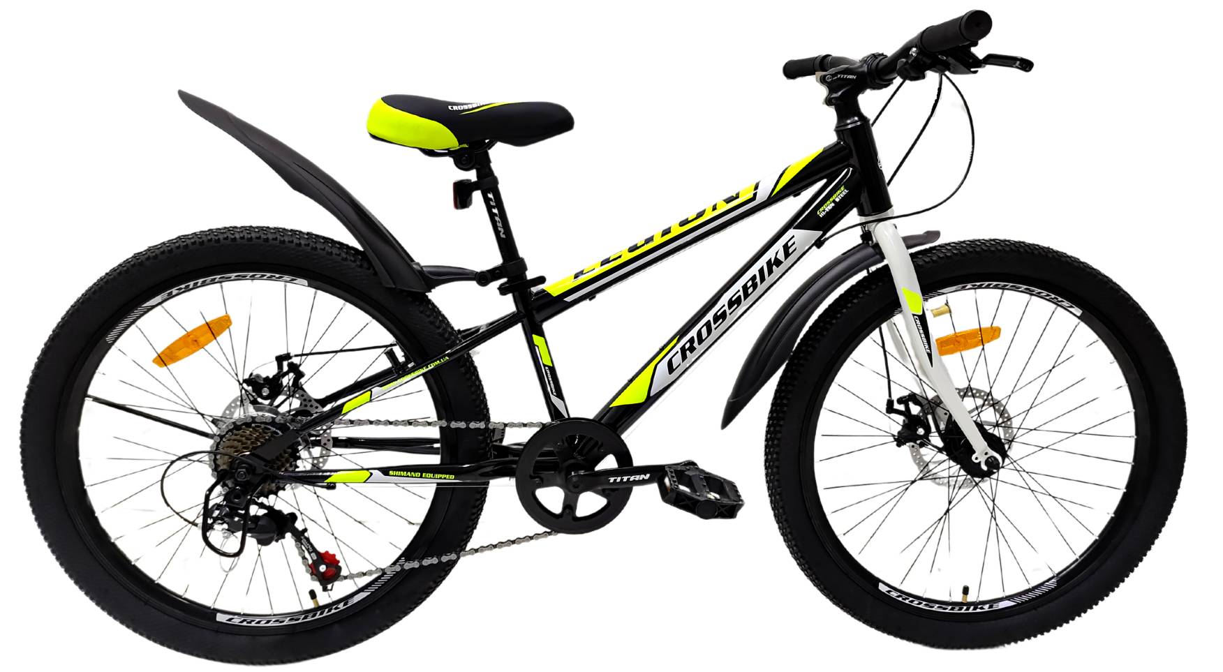 Фотография Велосипед CrossBike Legion 24", размер XXS рама 11" (2024), Черно-желтый