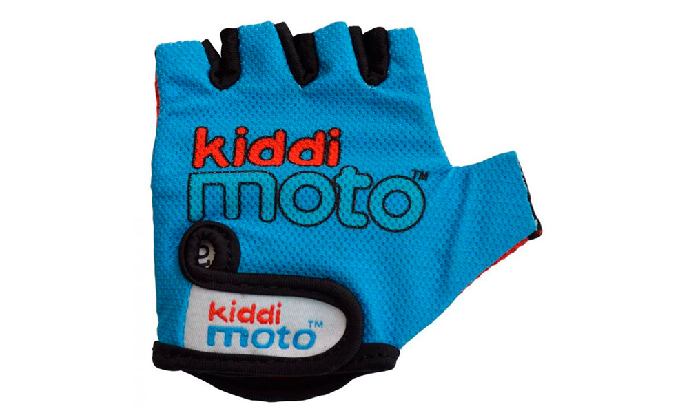 Фотография Перчатки детские Kiddimoto синий с логотипом, размер S