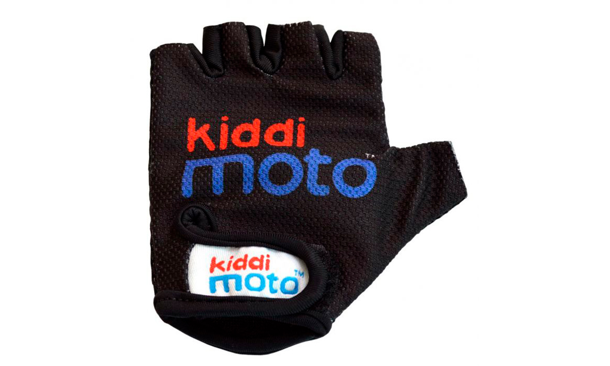 Фотография Перчатки детские Kiddimoto черный с логотипом, размер M