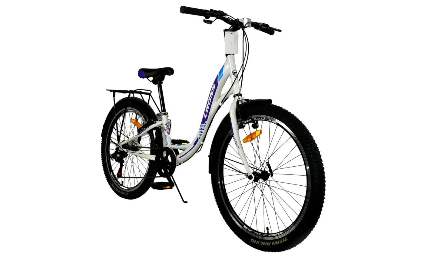 Фотография Велосипед Cross Betty 26" размер XS рама 13 2022 Белый-Фиолетовый 3