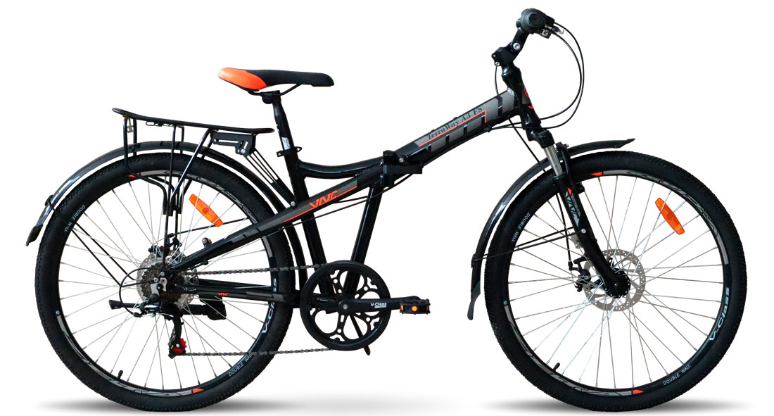 Фотографія Велосипед складний VNC TerraWay A3 FS 26" розмір S 2023 Чорно-жовтогарячий