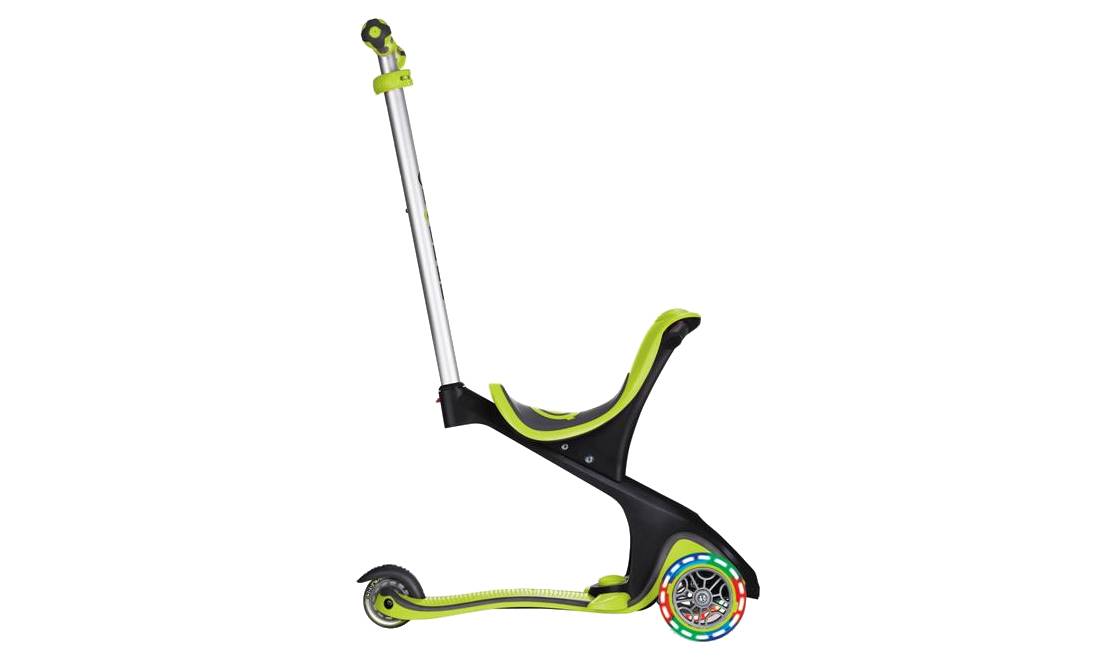 Самокат GLOBBER EVO COMFORT LIGHTS 5 в 1 зеленый со светящимися колесами, 1+ 2