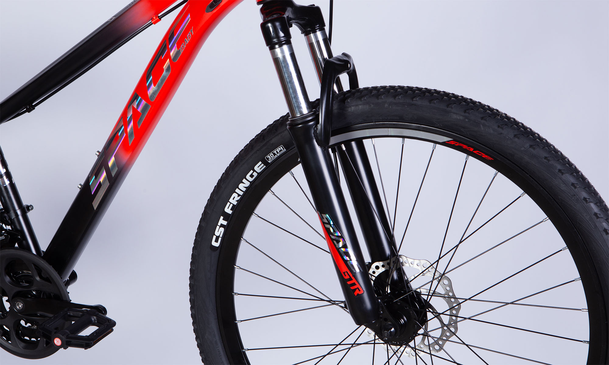 Велосипед SPACE MARS DD FR 26", ST, розмір XS, рама 13" 2025, червоно-чорний (матовий) 5