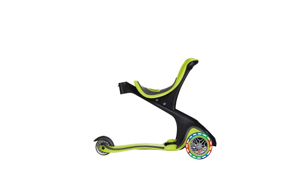 Самокат GLOBBER EVO COMFORT LIGHTS 5 в 1 зеленый со светящимися колесами, 1+ 3