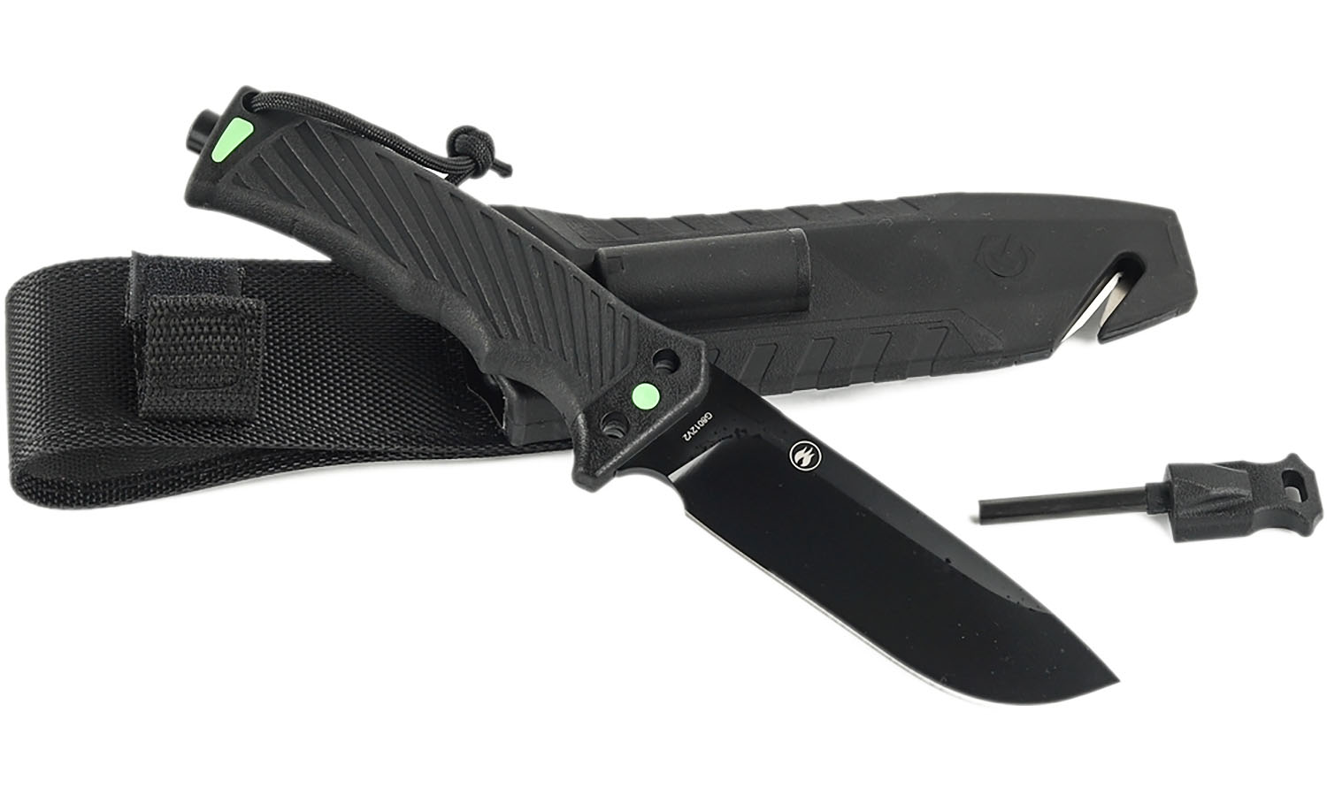 Ніж Ganzo G8012V2-BK чорний (G8012V2-BK) з паракордом 7