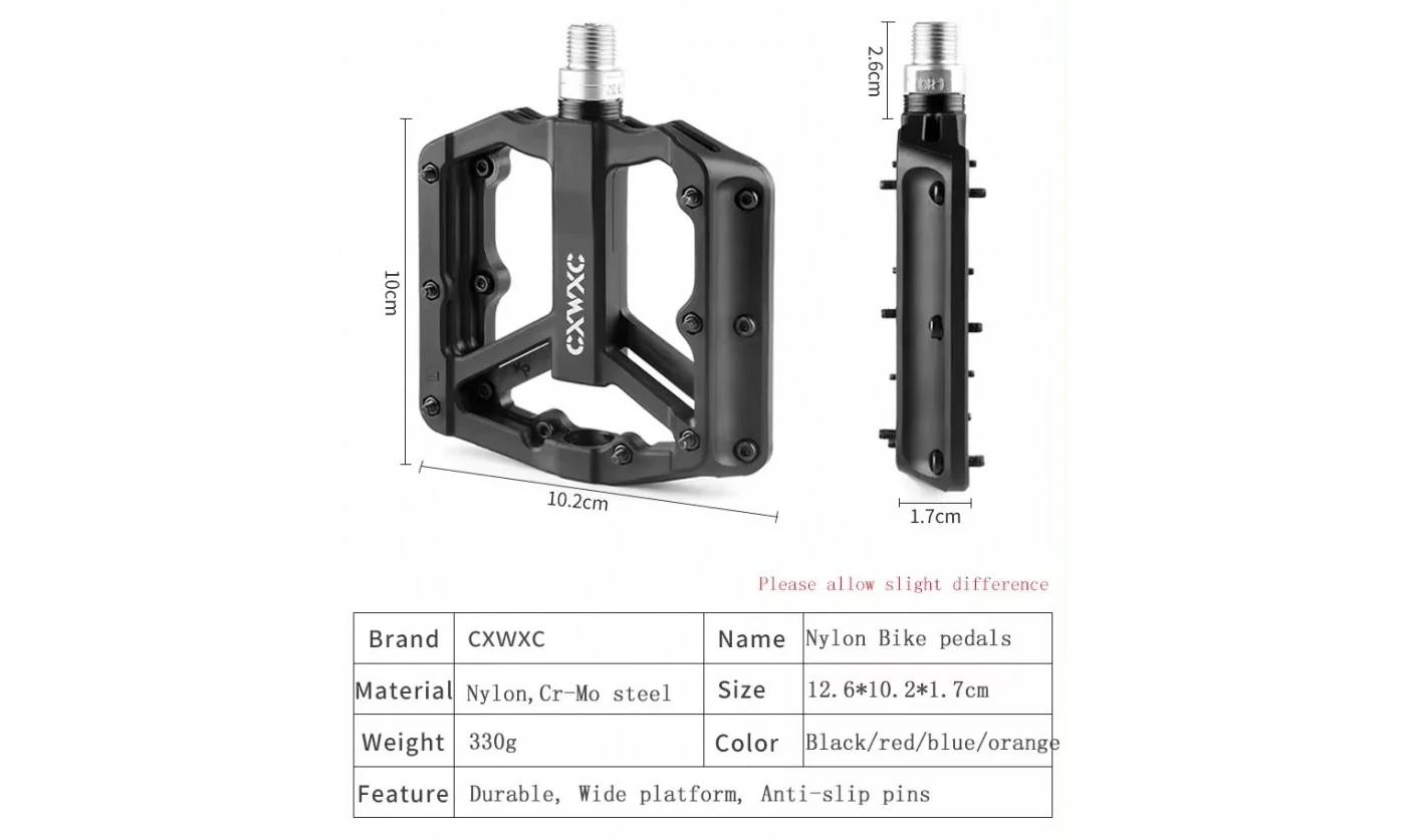 Педали CXWXC Ultralight промы, поликарбонат, красный 3