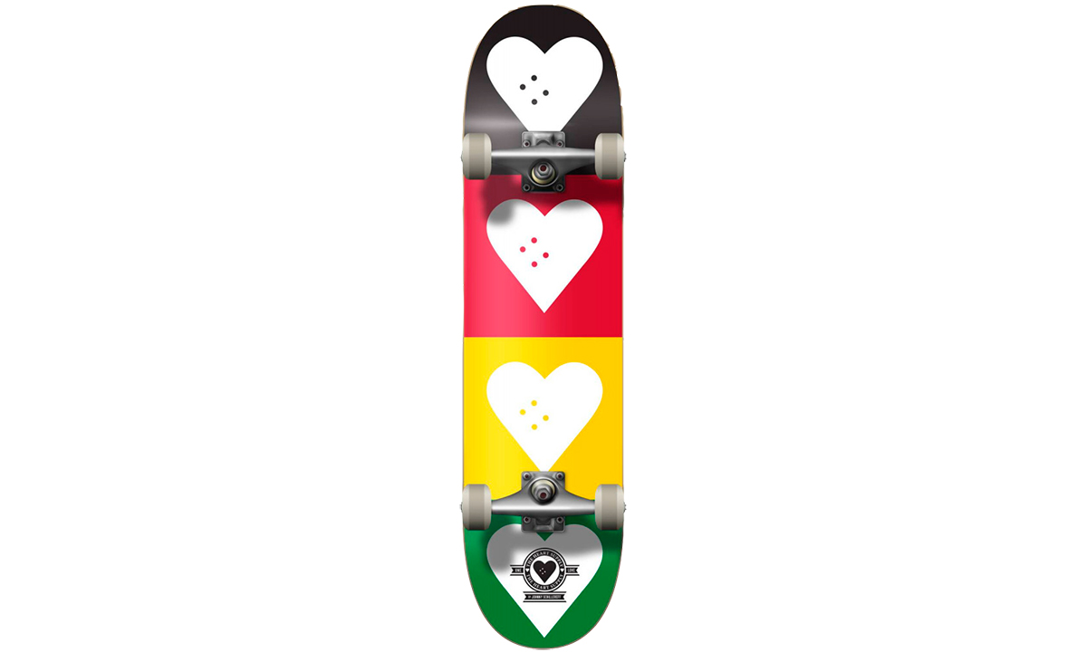 Фотография Cкейтборд Heart Supply Logo Complete Skateboard Quad 31,6"х8,25" Желто-красный