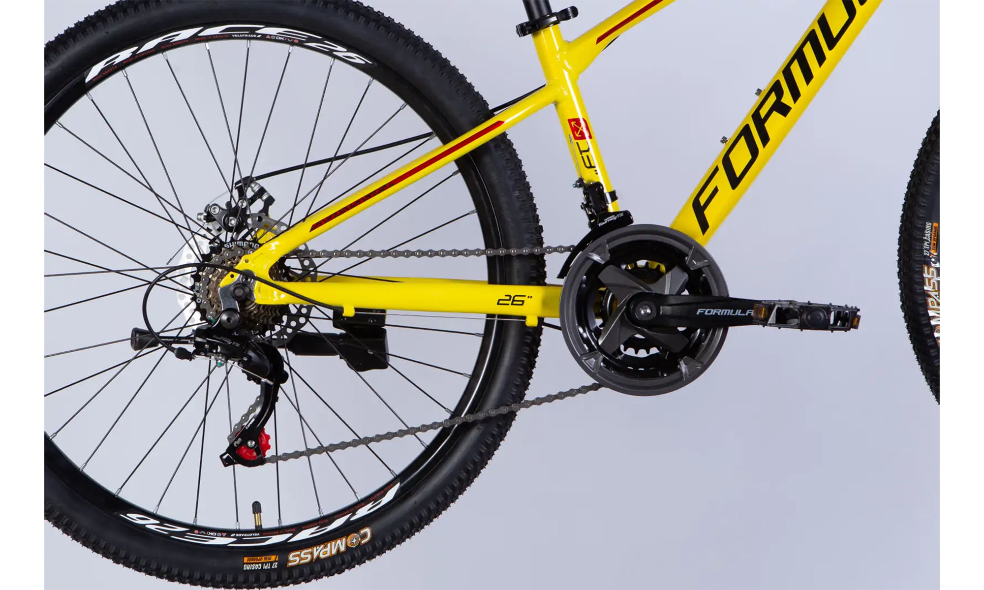 Велосипед Formula MOTION DD FR, 26", розмір XS, рама 13", рік 2026, жовтий з чорним 2