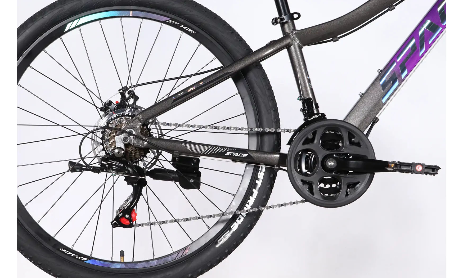 Велосипед SPACE IZIDA DD FR, 26", розмір XS, рама 13", рік 2026, фіолетово-сріблястий 5