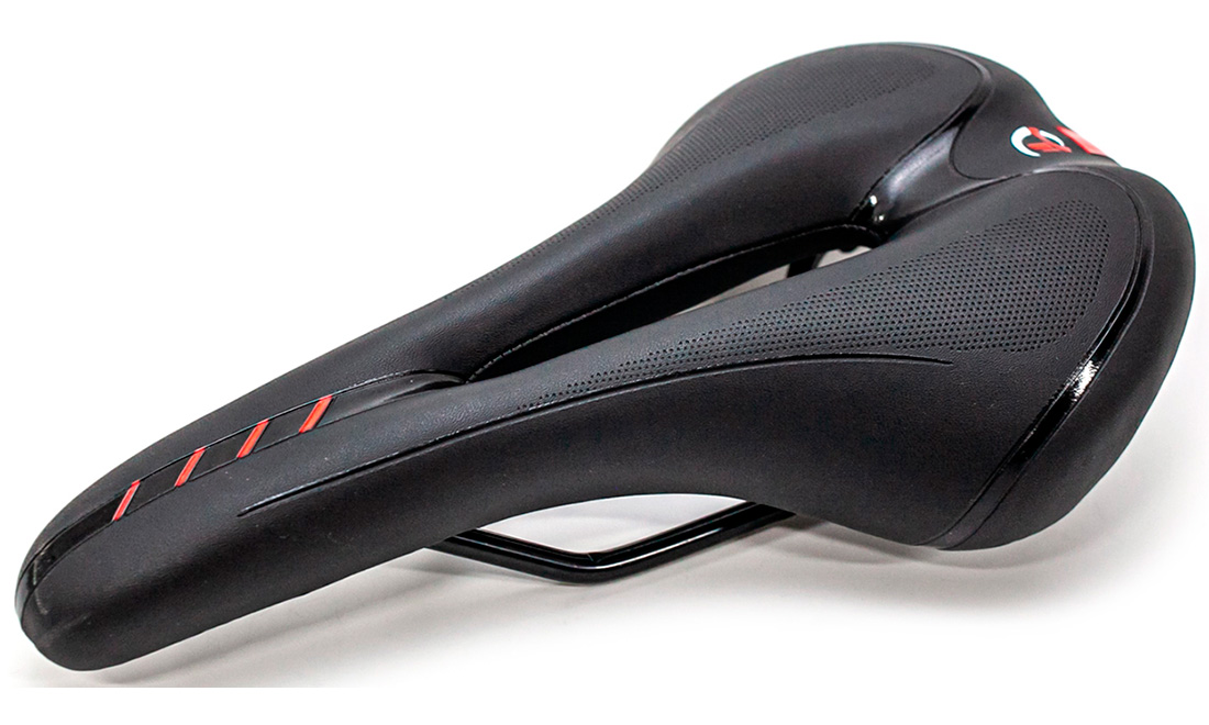 Сідло MTB YF-1060 чорний-червоний 