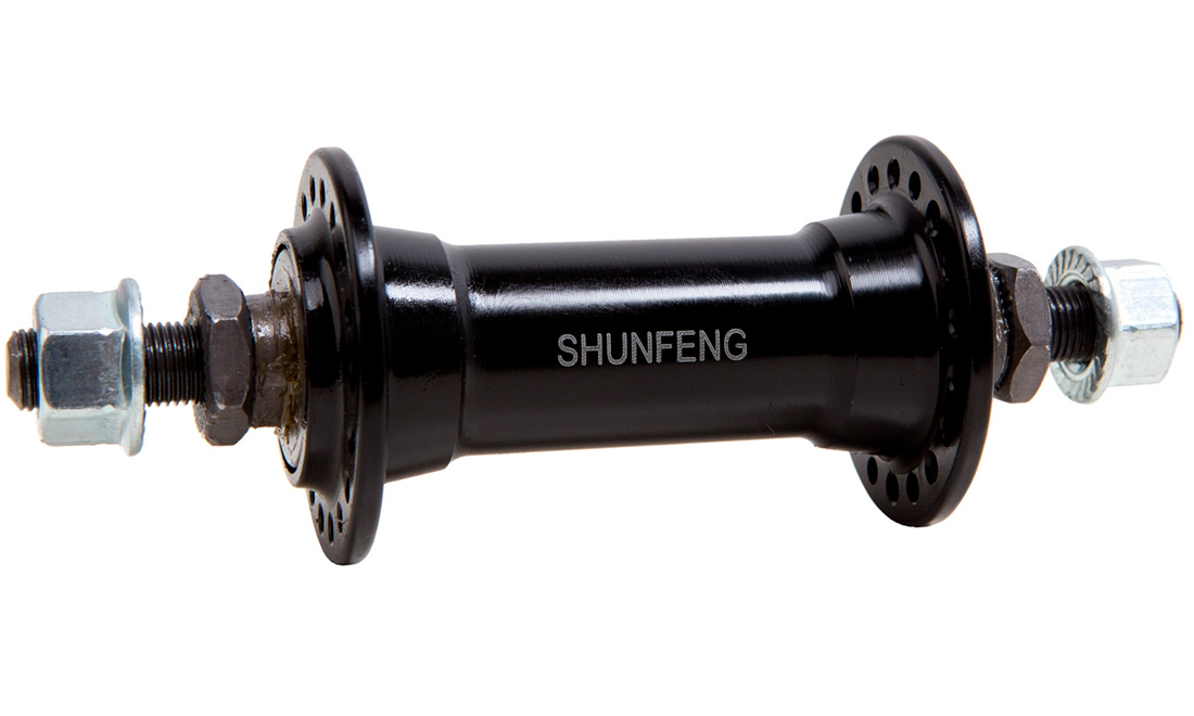 Фотография Втулка передняя SHUNFENG SF-A201F, 36H, Vbr, гайка, черная