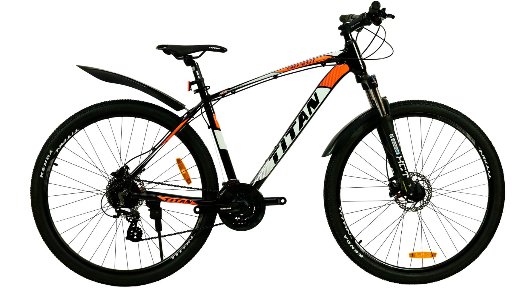Фотографія Велосипед Titan Gefest 2022 29", розмір L рама 20" (2024), Чорний-Помаранчевий