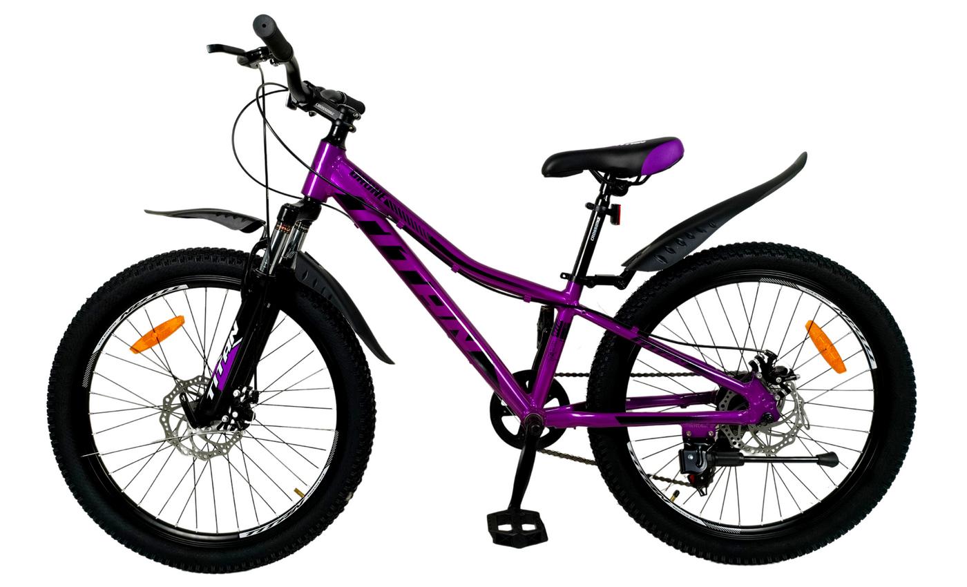 Фотография Велосипед Titan DRONE 24" размер XXS рама 11 2022 Фиолетовый 3