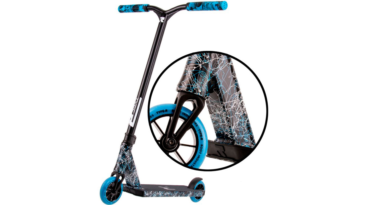 Фотография Трюковой самокат Root Industries Type-R - Black/Blue/White 2