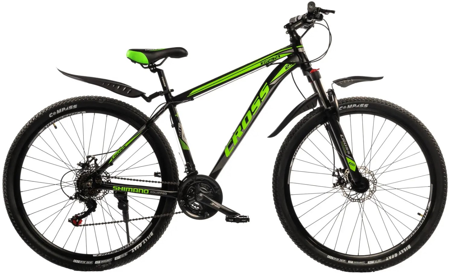 Велосипед Cross Hunter 27.5" размер L  рама 20 2022 Черный-Зеленый
