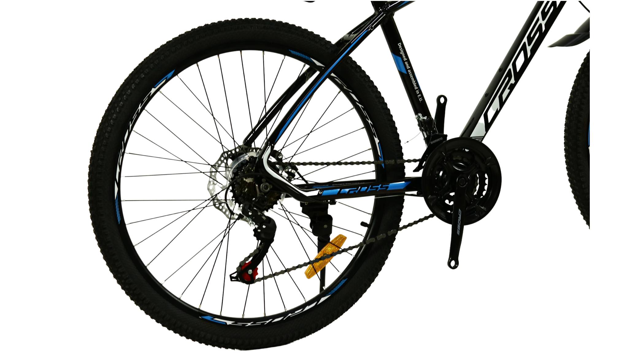 Велосипед CROSS Tracker 27.5", размер M рама 17" (2023), Черный-Синий 3