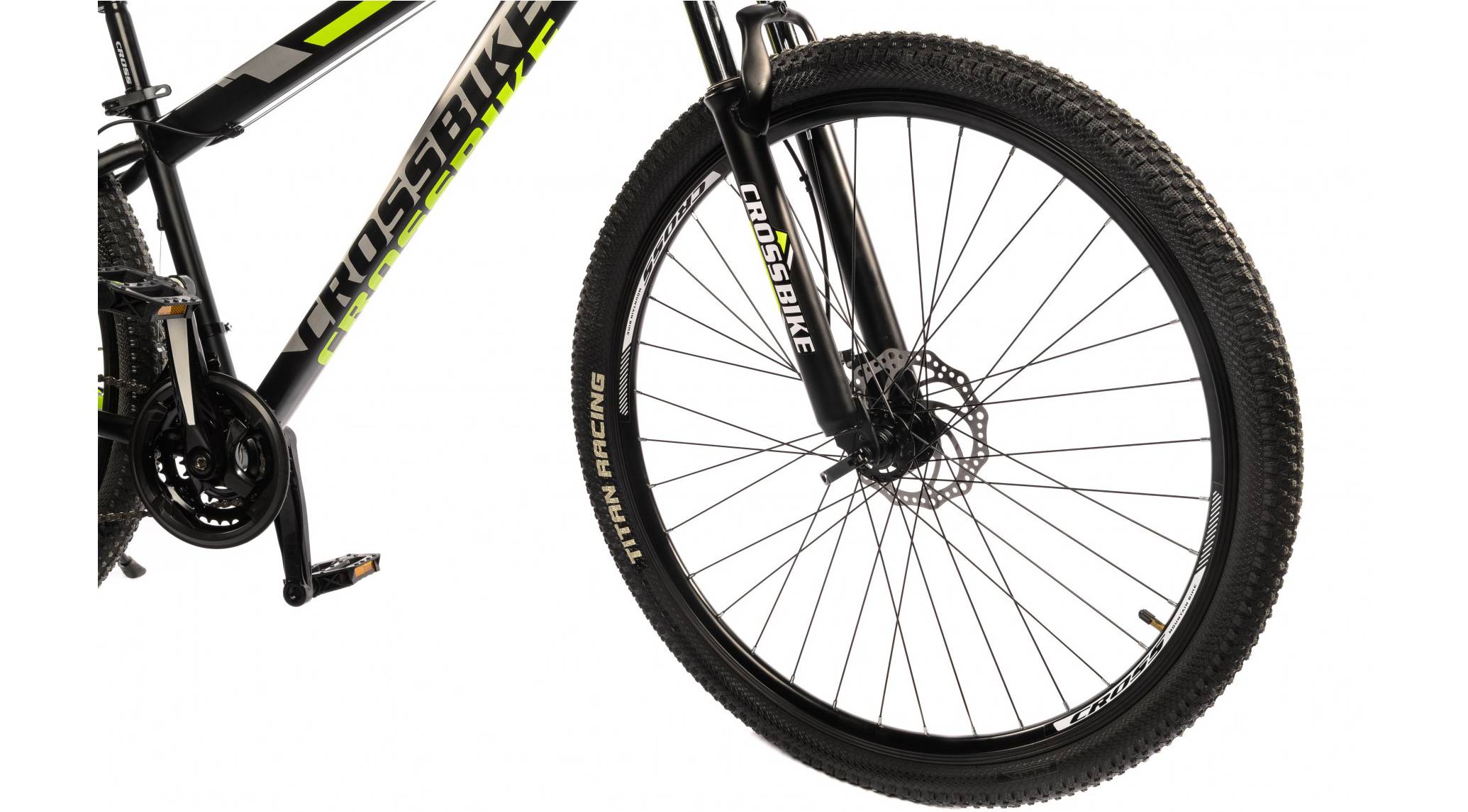 Велосипед CrossBike Storm 29", размер M рама 17" (2024), Черно-желтый 4