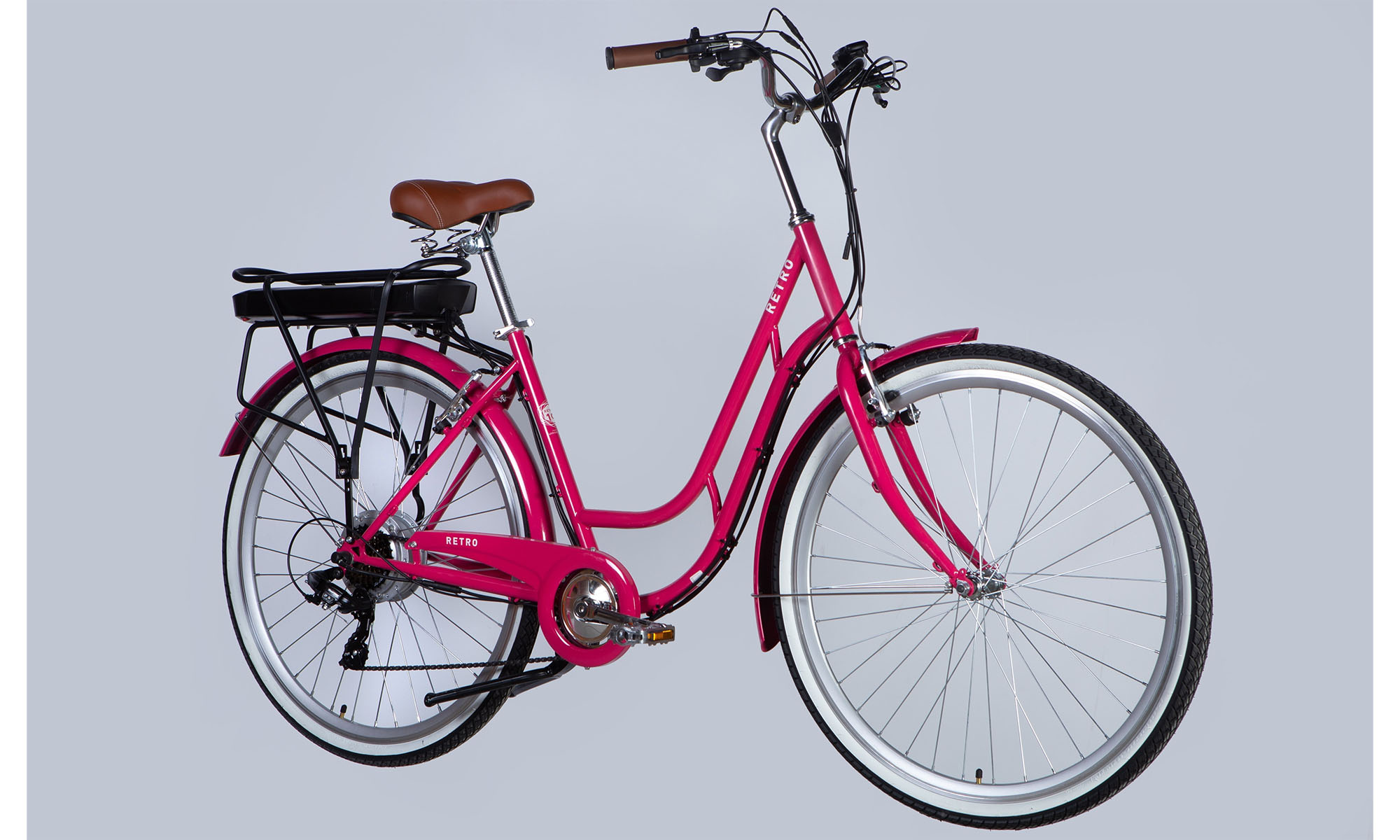 Велосипед с электроприводом Dorozhnik eRETRO Vbr FR 28", размер L, рама-19", 36B, 12.5А*ч, 500Вт, год 2025, розовый 4