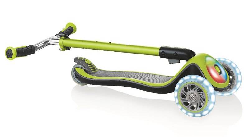Самокат GLOBBER ELITE PRIME, зелёный, колёса с подсветкой, 3+ 3