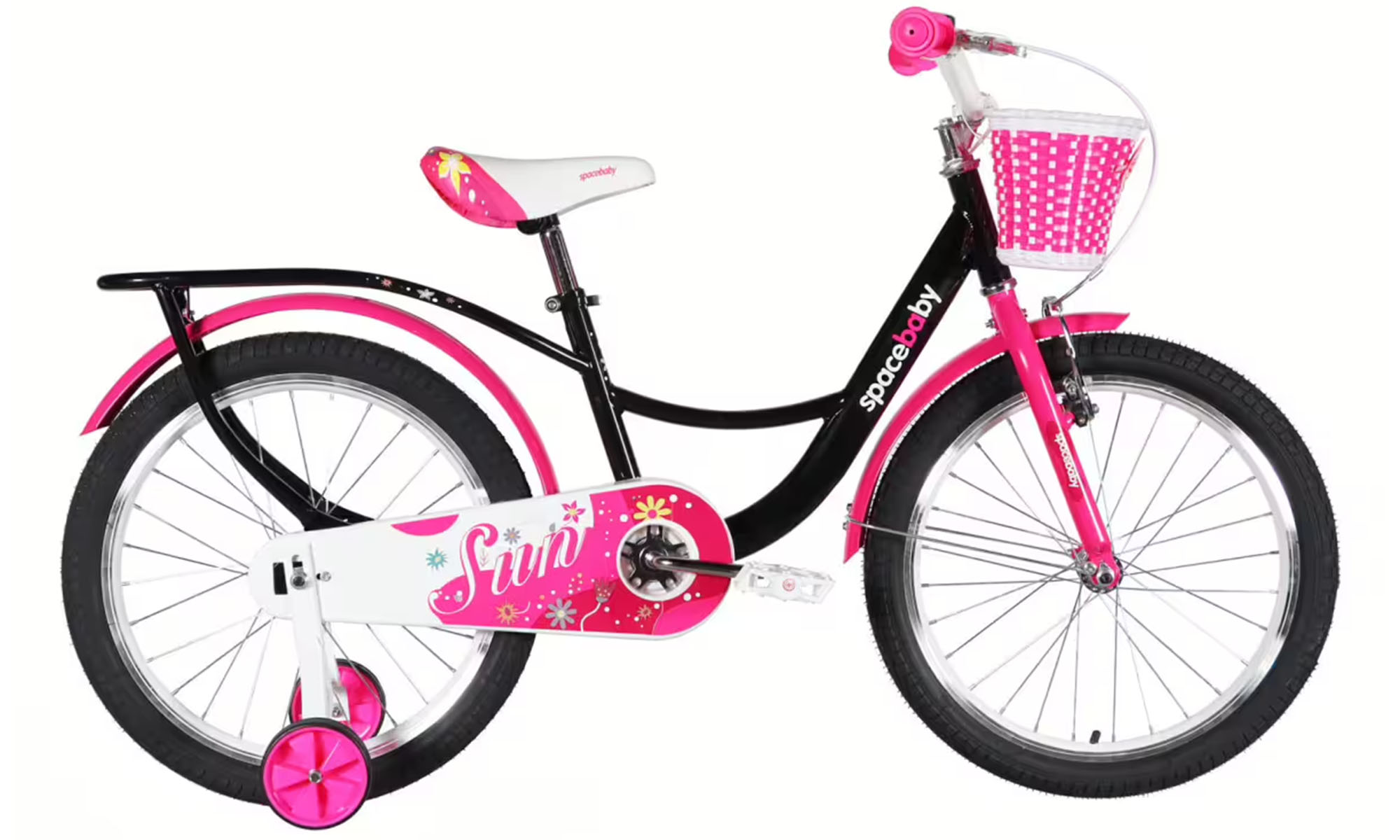 Велосипед SPACE KID SUN BH 20", размер XXS, рама-10,5", год 2026, черный с розовым Велосипед SPACE KID SUN BH 20", размер XXS, рама-10,5", год 2026, черный с розовым