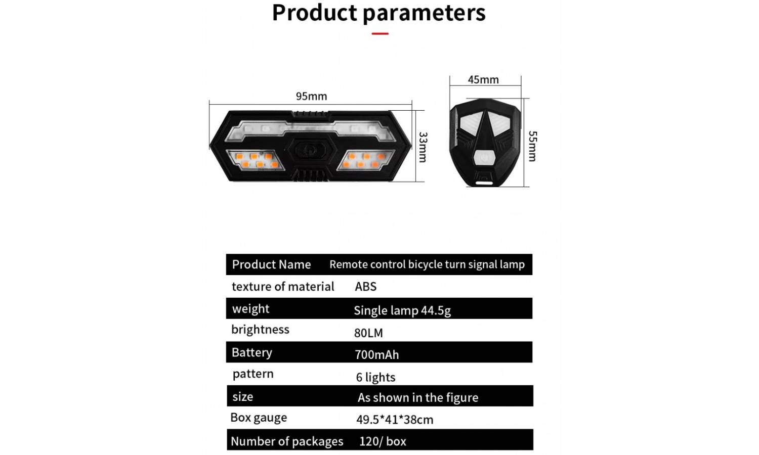 Задний фонарь DN с поворотами LY-5509 пульт USB 5