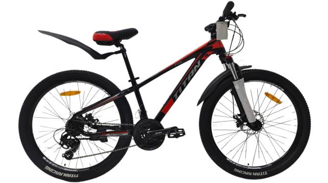 Фотографія Велосипед Titan FOX 26", розмір XS рама 13" (2024), Чорно-червоний