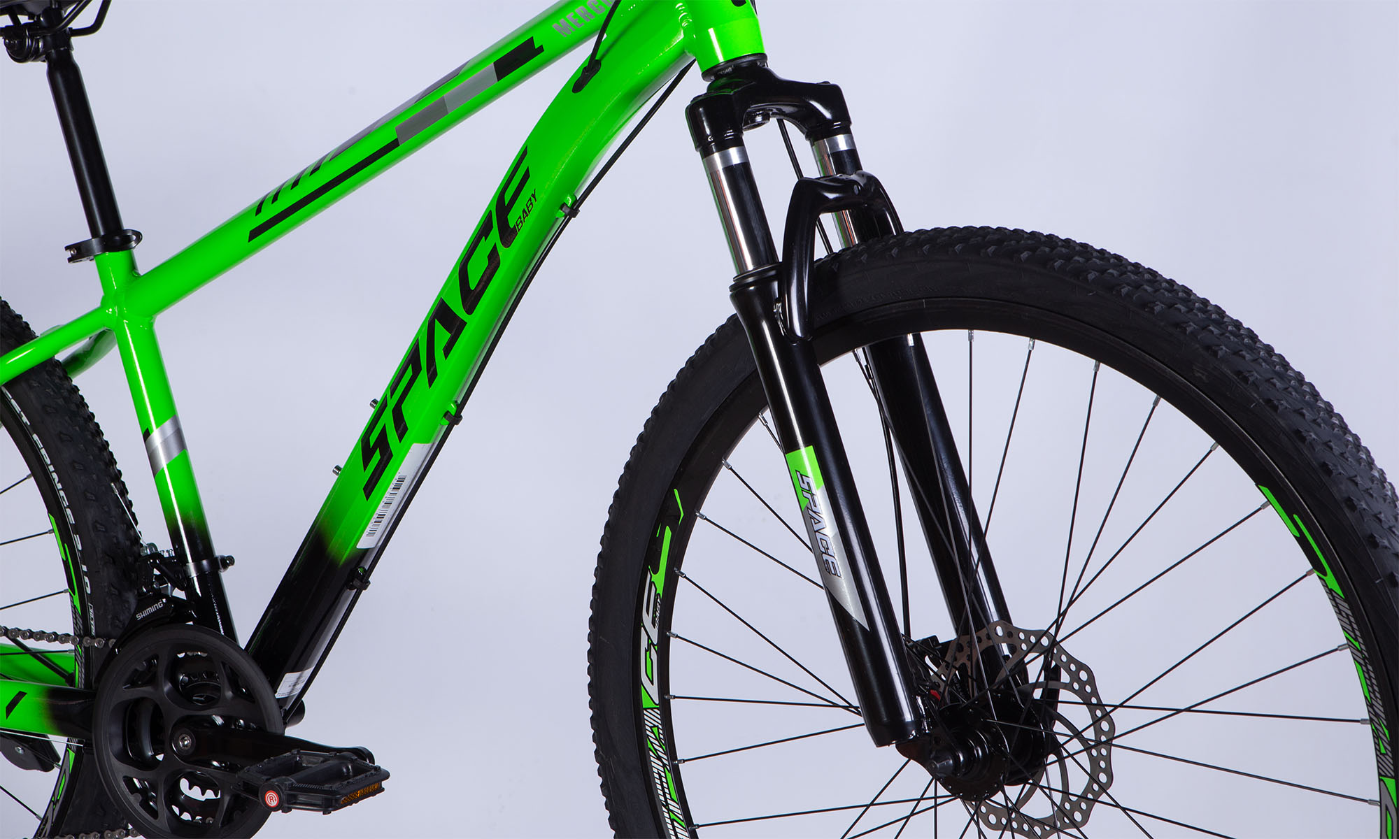 Велосипед SPACE MERCURY DD FR 29", размер S, рама 16", 2025, зелено-черный 4 Велосипед SPACE MERCURY DD FR 29", размер S, рама 16", 2025, зелено-черный 4