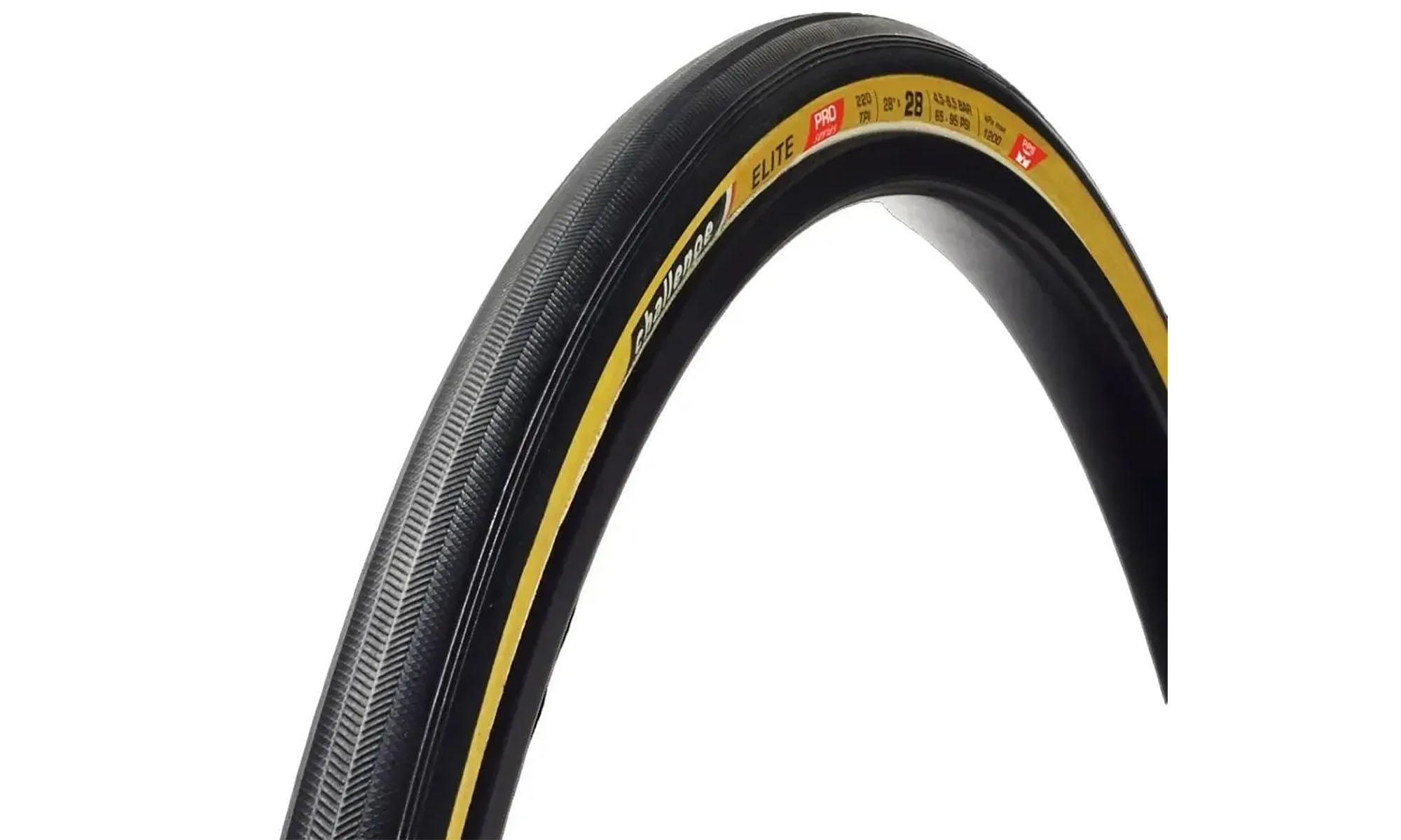 Покришка (трубка) Challenge Elite PRO H-TU, 700x28 Black/Tan 220TPI 