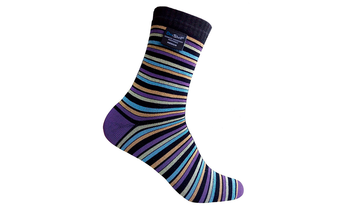 Фотографія Шкарпетки водонепроникні Dexshell Ultra Flex Socks Stripe L Чорно-фіолетовий
