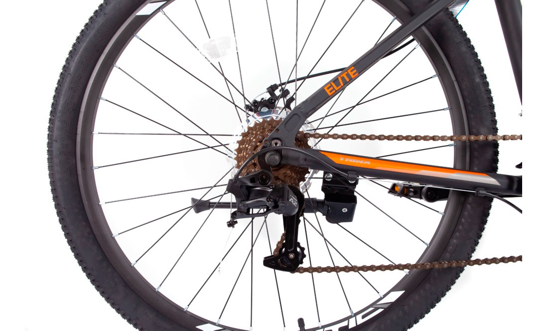 Фотография Велосипед Trinx M100 Elite 27.5" размер L рама 20 2022 Matt-Black-Grey-Orange 9