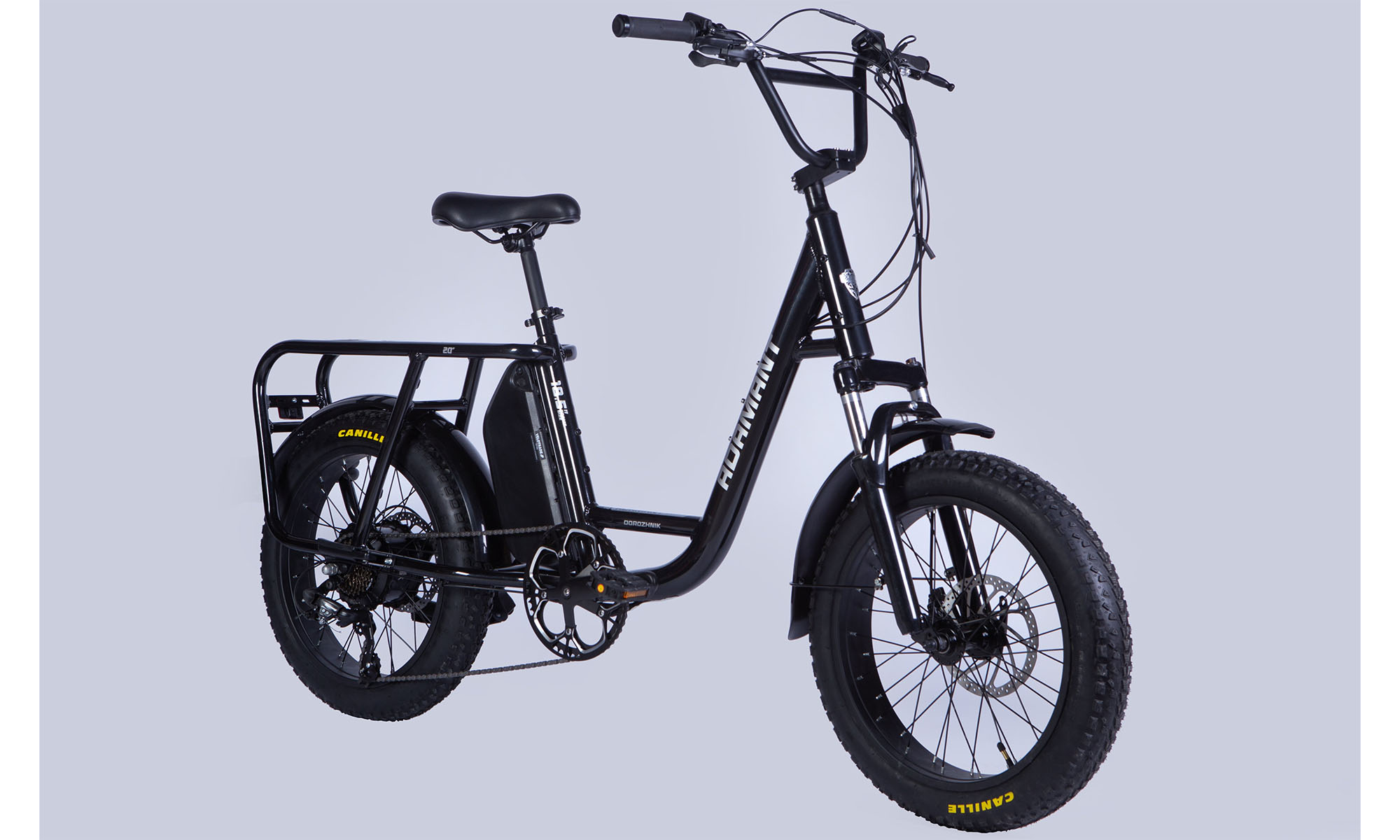 Велосипед с электроприводом Dorozhnik eADAMANT DD FR 20", размер M, рама-18,5" 48B 17.5А*ч 500Вт, 2025, черныйй  5