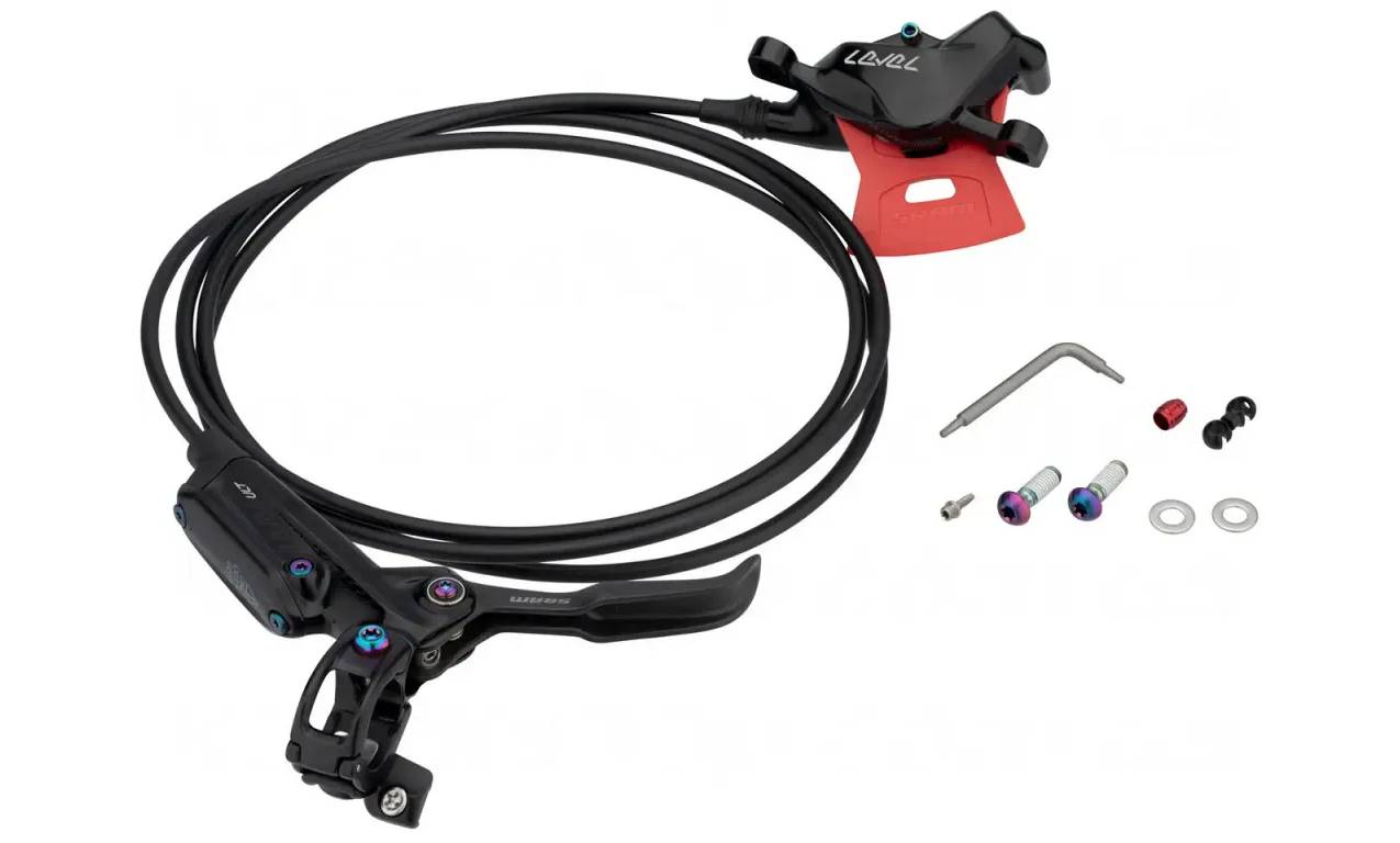 Фотография Тормоз дисковый SRAM Level Ultimate, Carbon Lever Rainbow Black Rear 2000mm 6