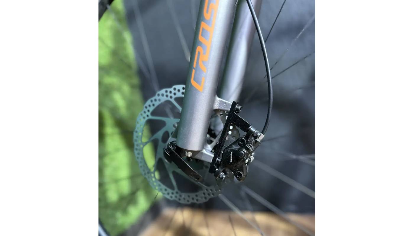 Фотография Велосипед Crosser Flow MT-036 1х12 MT200 29" размер М рама 17 2022 Серо-оранжевый 4