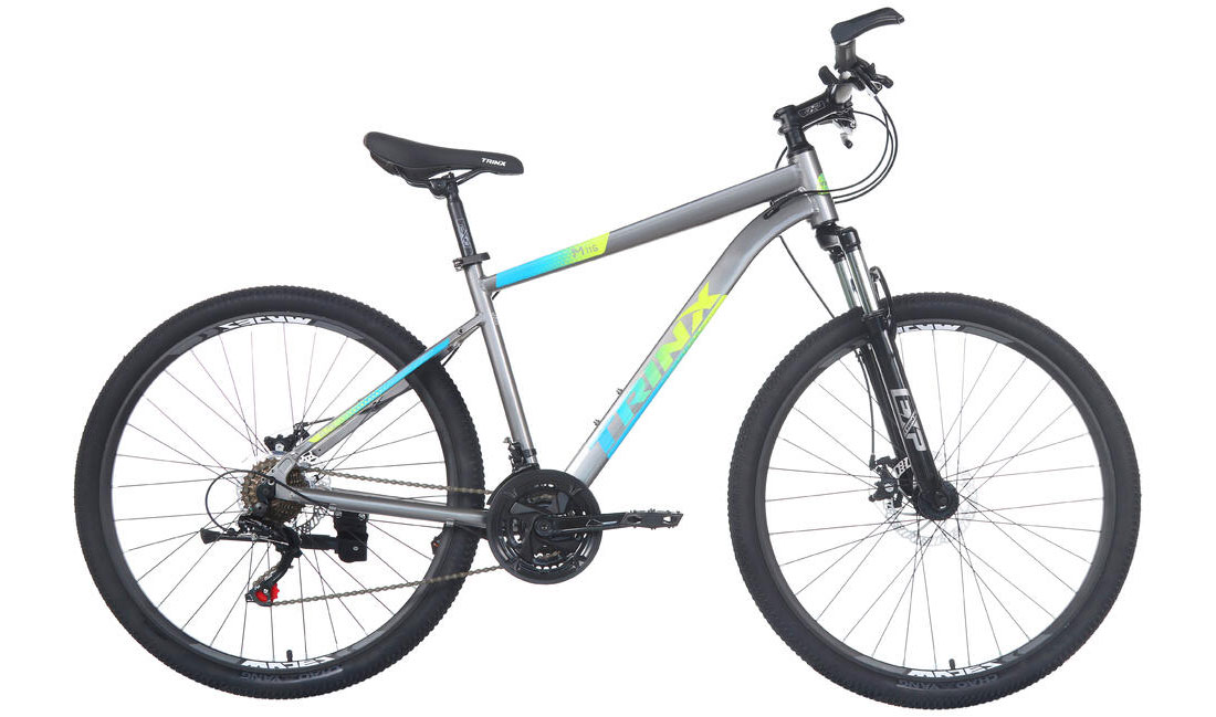 Фотография Велосипед Trinx M116 Elite 27.5" размер М рама 18 2022 Grey-Blue-Yellow