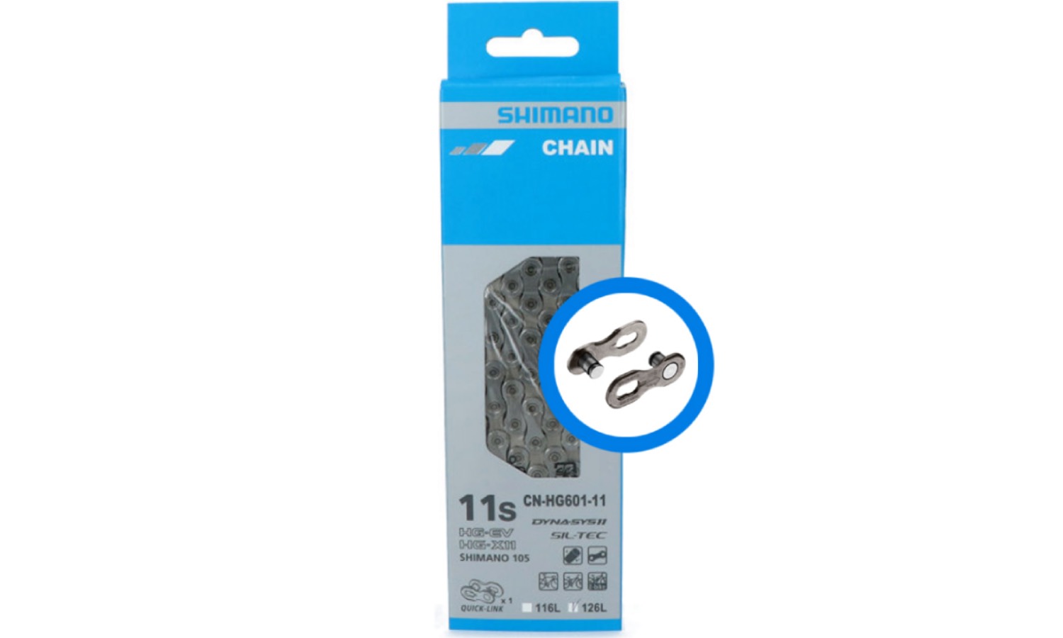 ЦЕПЬ SHIMANO CN-HG601 126 ЛІНКІВ SIL-TEC 11 3