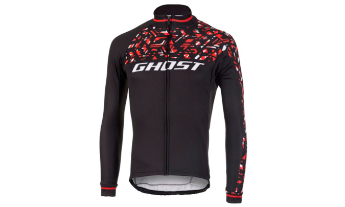 Фотографія Джерсі Ghost Racing Jersey, довгий рукав, чорно-червоний, розмір L 