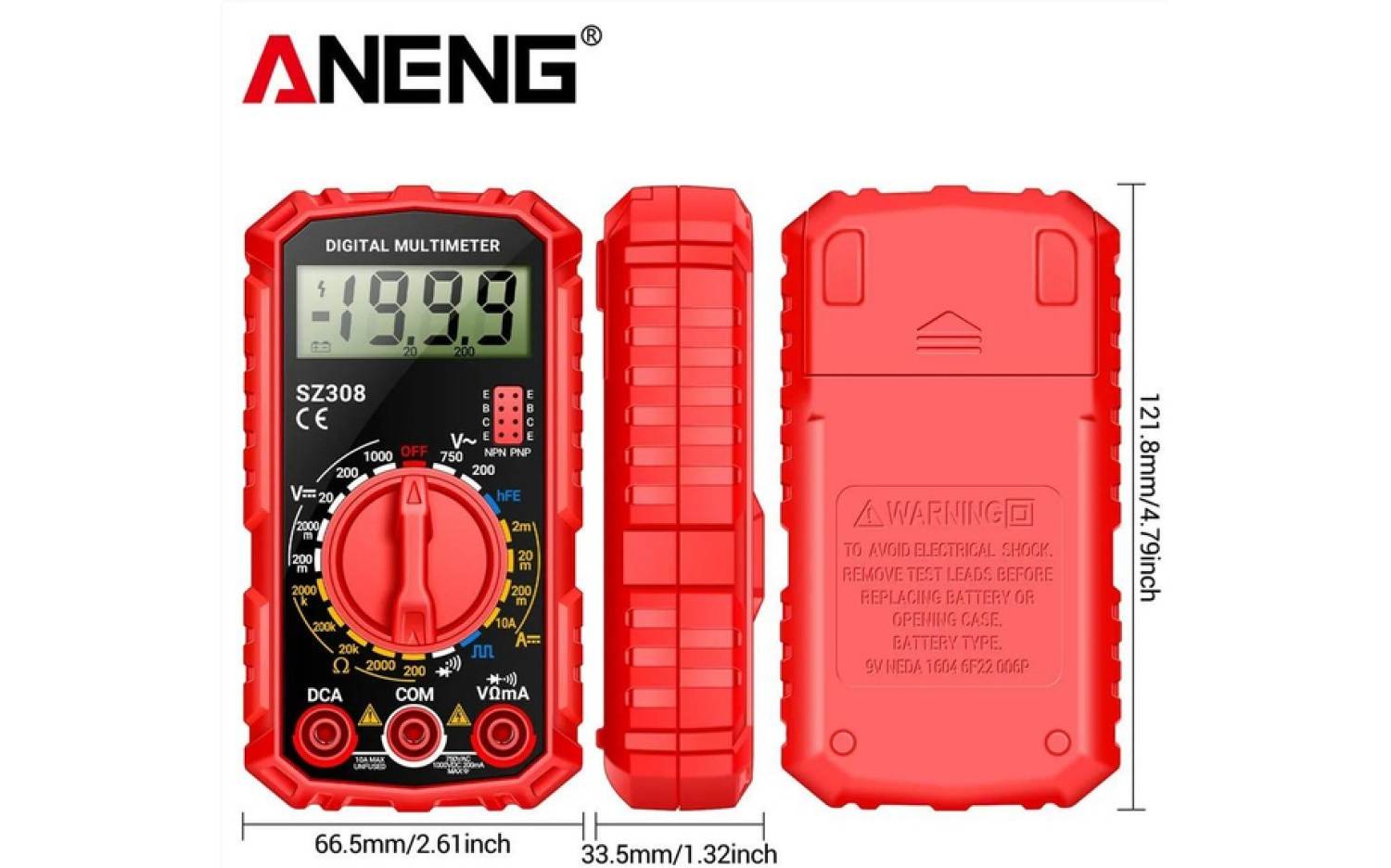 Тестер ANENG SZ308 для діагностики електротранспорту червоний 4 Тестер ANENG SZ308 для діагностики електротранспорту червоний 4