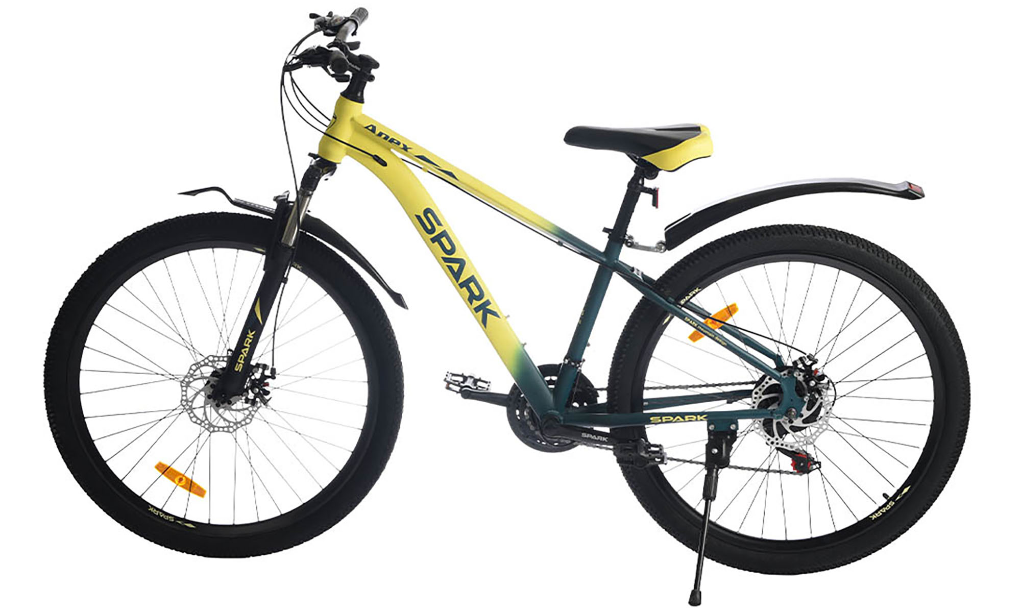 Велосипед SPARK APEX 27,5", размер S, рама 15", год 2026, желтый с зеленым 3