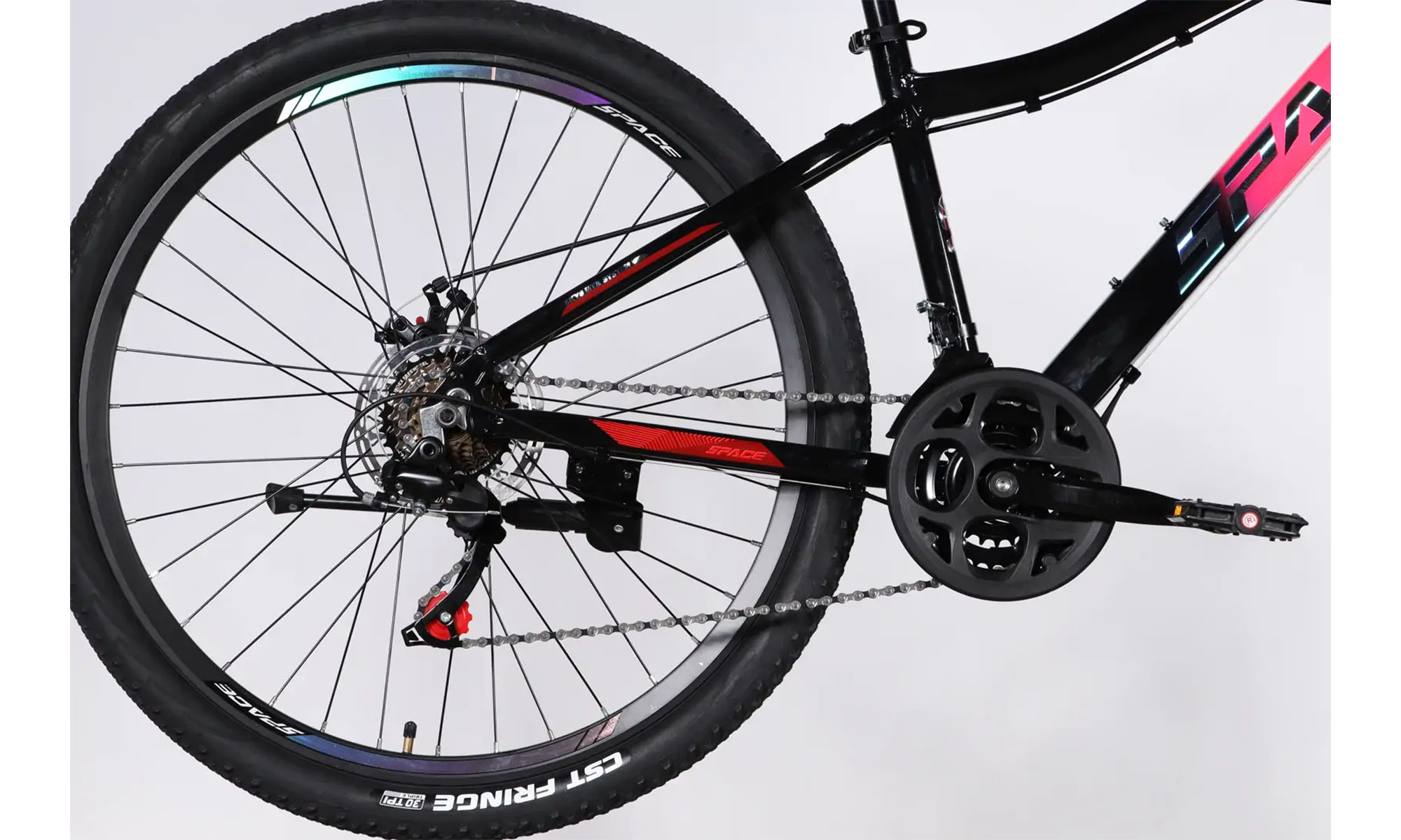 Велосипед SPACE LYRA DD FR, 27.5", размер S, рама 15", рік 2026, рожево-чорний 5 Велосипед SPACE LYRA DD FR, 27.5", размер S, рама 15", рік 2026, рожево-чорний 5
