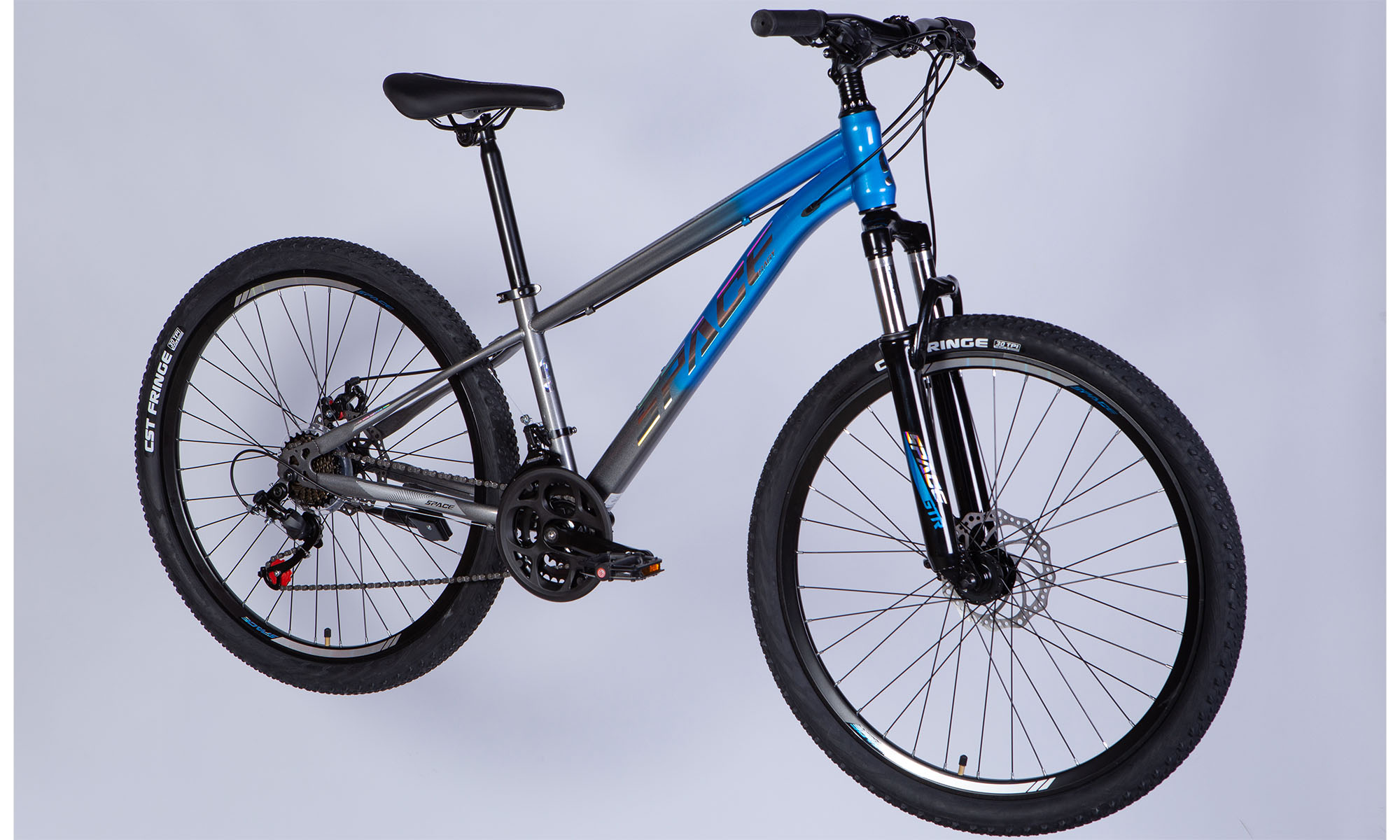 Велосипед SPACE MARS DD FR 26", ST, размер XS, рама 13" 2025, сине-серебристый 5