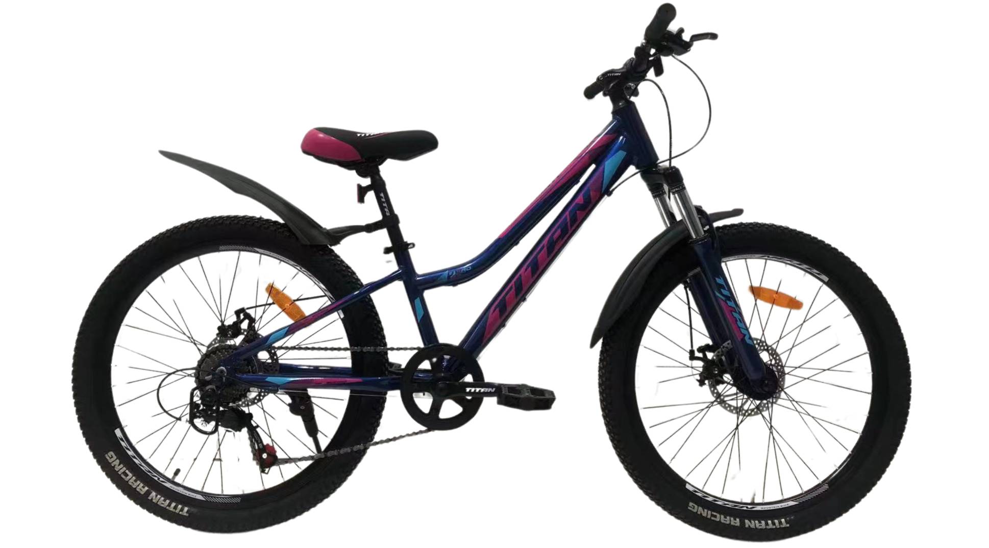 Фотография Велосипед Titan BEST MATE 24" размер XXS рама 11" (2024), Сине-розовый