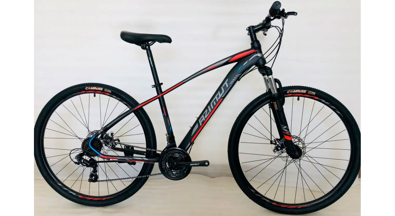 Фотографія Велосипед Azimut Nevada D 27,5" розмір М рама 17 Чорно-червоний