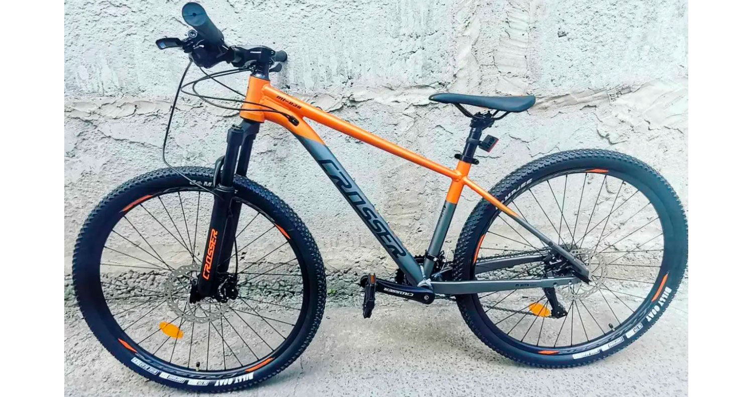 Фотографія Велосипед Crosser Flow MT036 2x9 29" розмір М рама 17 2022 Сіро-жовтогарячий 7